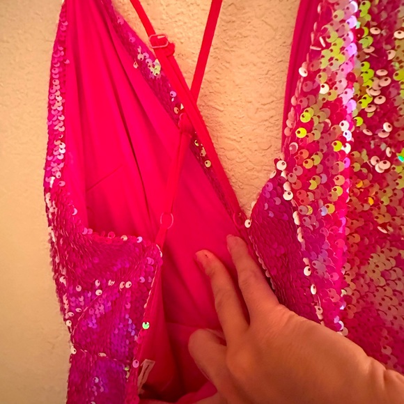 NWTs Pink Bling Sequin southern fried chics sexy dress - Picture 10 of 10